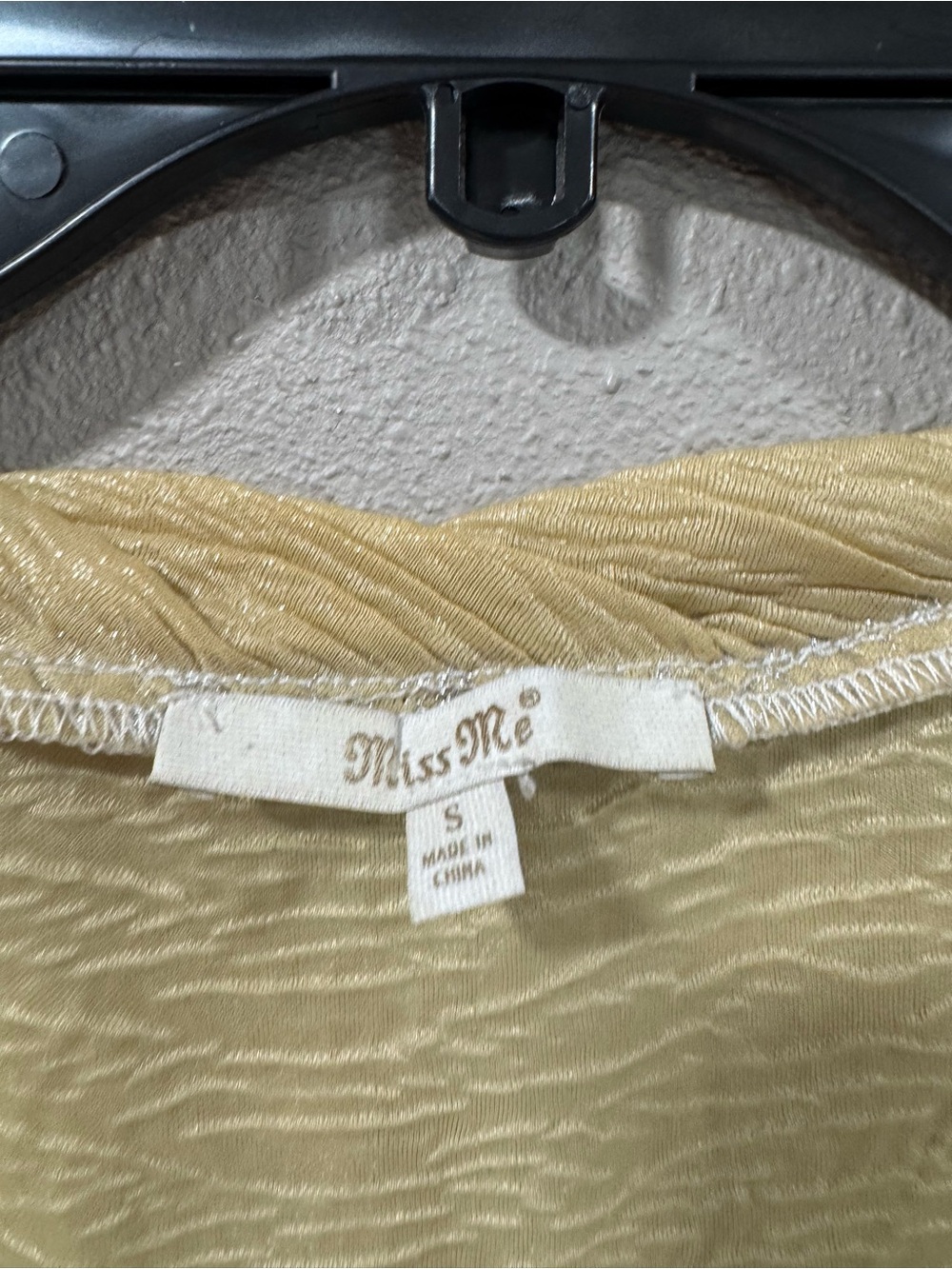 Miss Me Cream Tank with Gold Sequin Stripe Detail - Picture 3 of 5